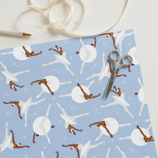 Black Ballerina Winter's Day Wrapping Paper