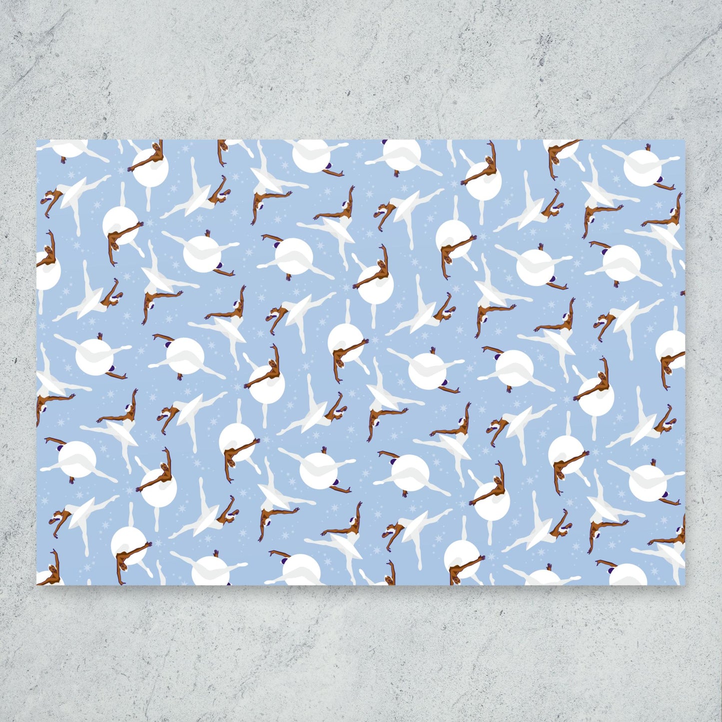 Black Ballerina Winter's Day Wrapping Paper